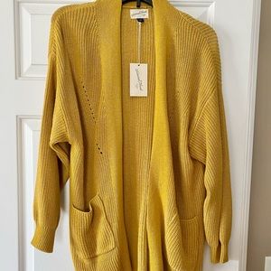 NWT Universal Thread yellow open cardigan chunky M